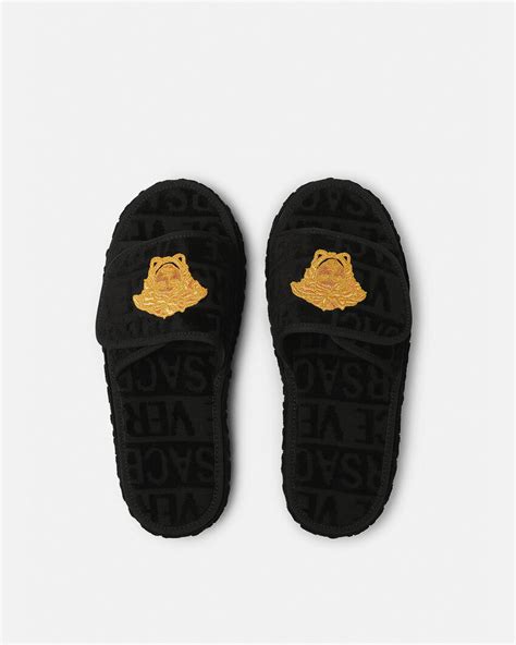 versace sloffen|versace black label slippers.